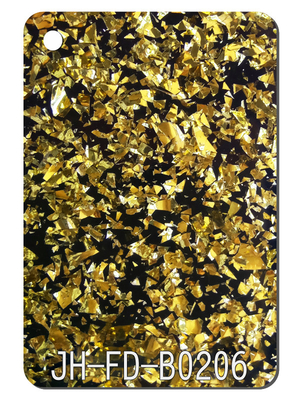 4ftx8ft zurechtgeschnittenes Goldschwarz-Klumpen-Funkeln-Acryl bedeckt kundengebundenen Plexiglas-Brett-Dekor