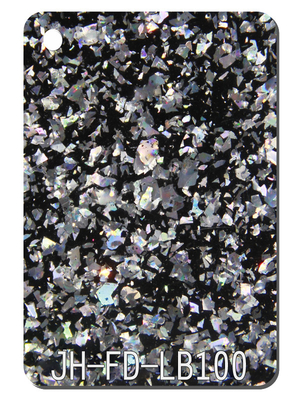 1040x620mm bedeckt silbernes schwarzes Klumpen-Funkeln-Acryl Heimwerken-Dekor
