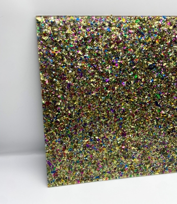 Buntes Chunky Flakes Glitter Cast Acrylic-Blatt für Laser schnitt starke 4mm